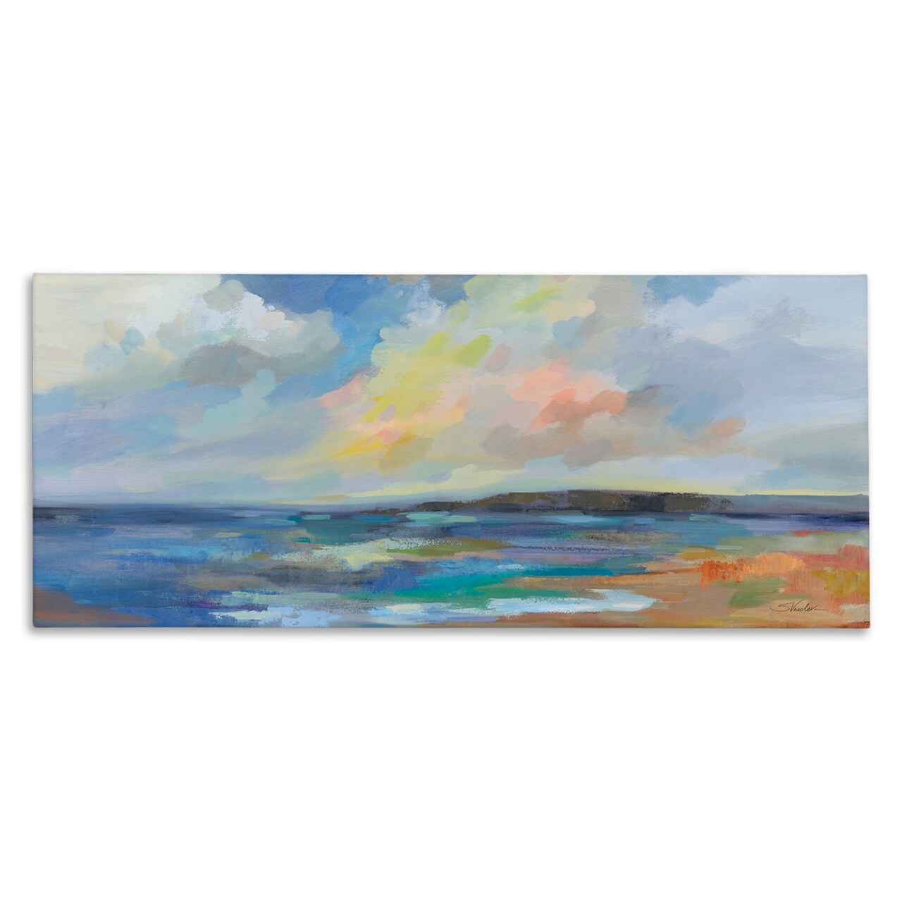 Stupell Industries Ocean Beach Sunset Canvas Wall Art Design by Silvia Vassileva